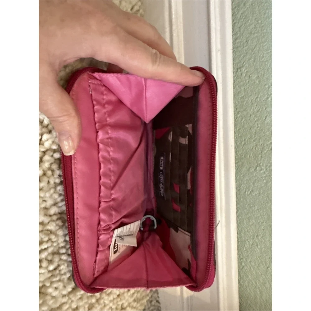 Lug Kick Flip Convertible Crossbody Wallet Pink Camo RFID Protection